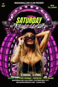 Black Maximalist Saturday Night Party  Pinter Pinterest-grafik template