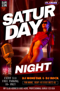 Black Maximalist Saturday Night  Poster template