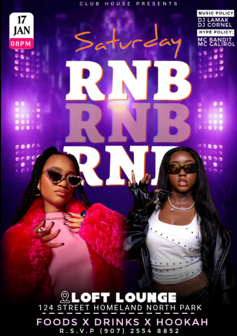 Plantilla de Black Maximalist Saturday Rnb Party 2026 A4 | PosterMyWall