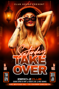 Black Maximalist Saturday Take Over Banner 4' × 6' template