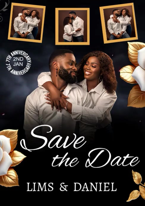Black Maximalist Save The Date  A4 template