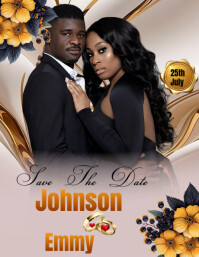 Black Maximalist Save The Date  Flyer (us Letter) template