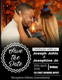 Black Maximalist Save The Date  Flyer (us Letter) template