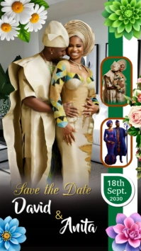 Black Maximalist Save The Date  Instagram Story template