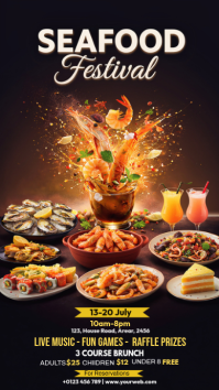 Black Maximalist Seafood Festival Instagram Story Instagram-verhaal template
