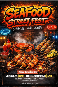 Black Maximalist Seafood Street Fest Tumblr Graphic template