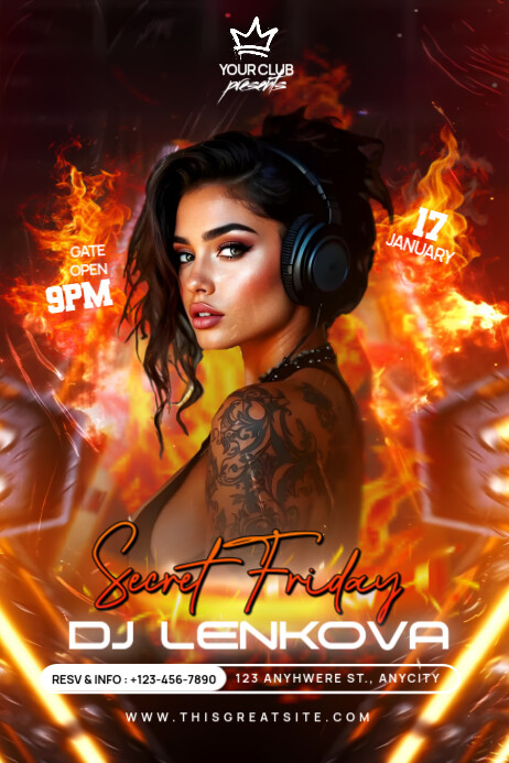 Copy of Black Maximalist Secret Friday Fire Night Party Poster ...