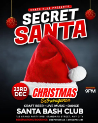 Black Maximalist Secret Santa Night Party  Instagram Portrait template