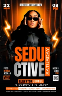 Black Maximalist Seductive Saturday Party Tabloid template