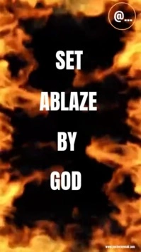 Black Maximalist Set Ablaze By God -burn With Divine Purpose  Digital Display (9:16) template