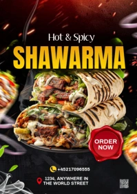 Black Maximalist Shawarma Sale Poster A5 template
