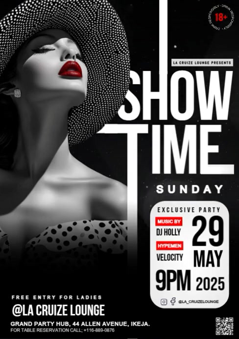 Black Maximalist Show Time A4 template