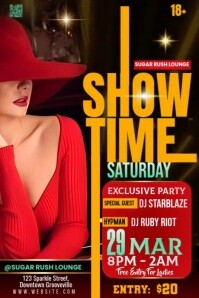 Black Maximalist Show Time Saturday Poster Plakat template