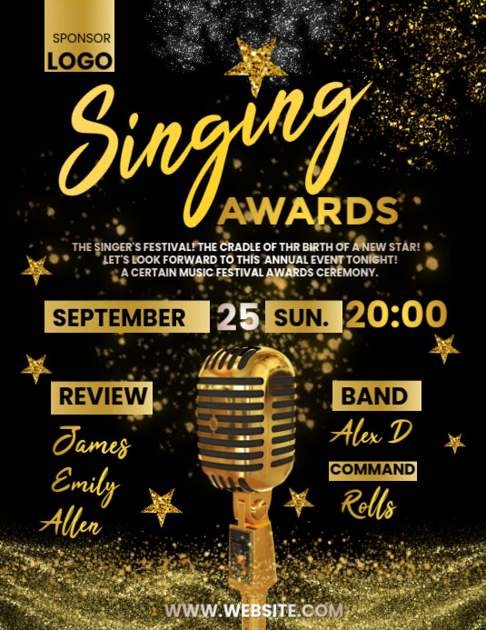 Black Maximalist Singing Contest Award Ceremony  Flyer (us Letter) template