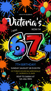 Black Maximalist Six Seven Meme Invitation Instagram Story template