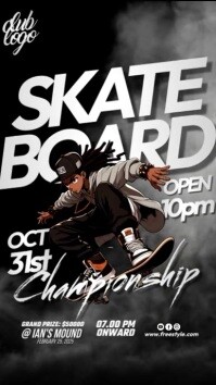 Black Maximalist Skate Trick Reel do Instagram template