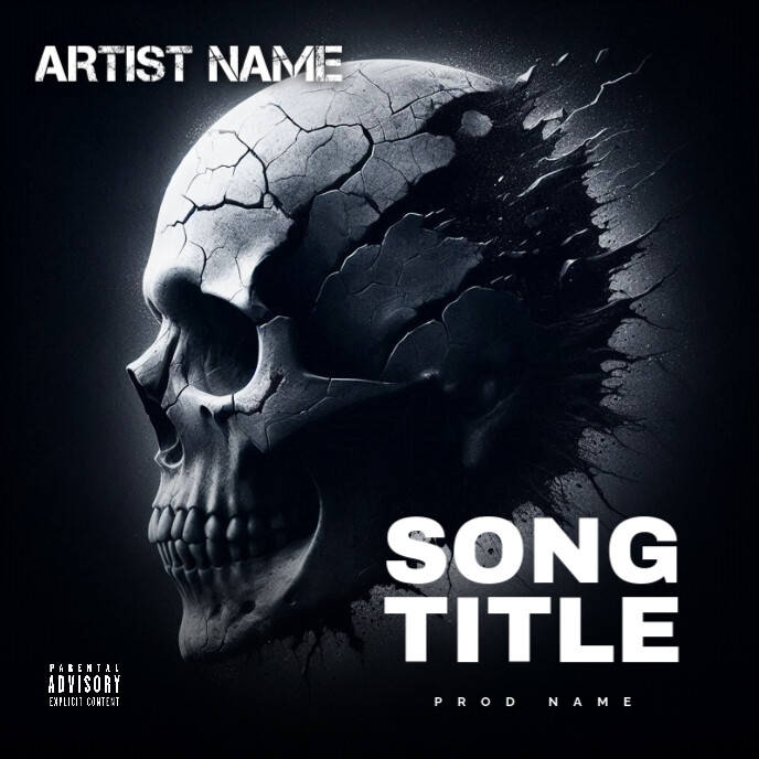 Plantilla de Black Maximalist Skull Album Cover | PosterMyWall