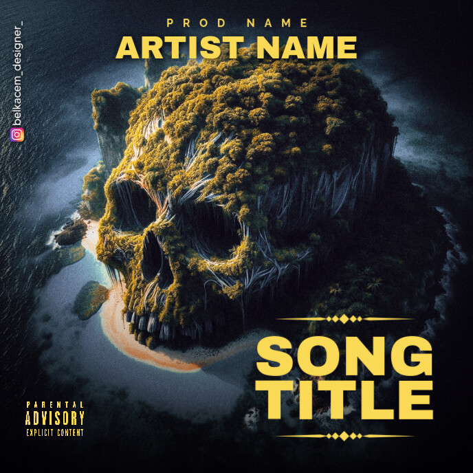 Plantilla de Black Maximalist Skull Island Album Cover | PosterMyWall