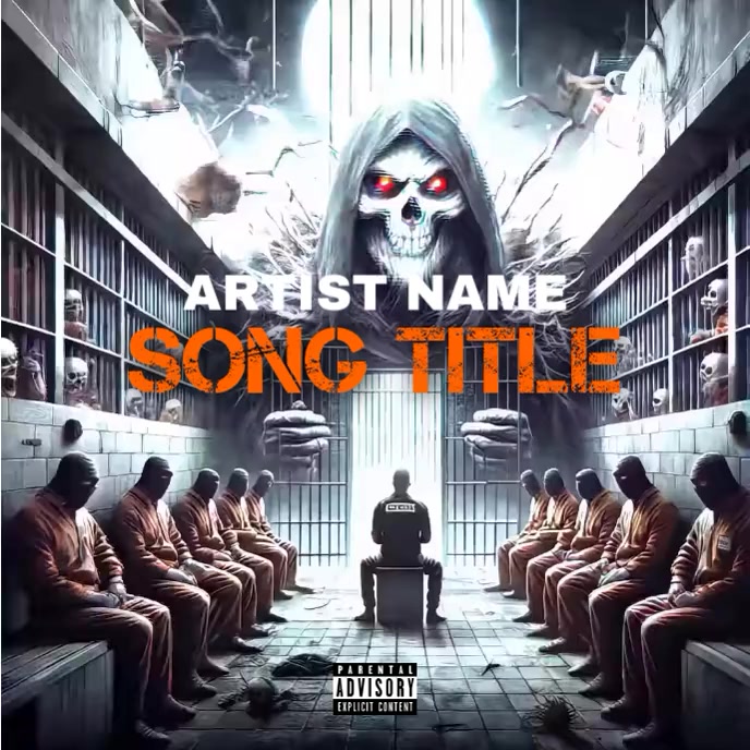 Black Maximalist Skull Prison Motion Album Cover Template | PosterMyWall