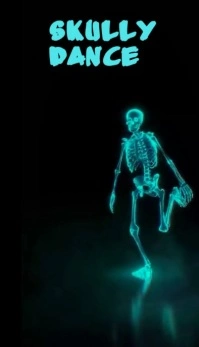 Black Maximalist Skully Dance  Business Card template