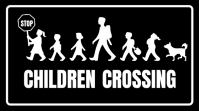 Black Maximalist Slow Down: Children Crossing Area Youtube Channel Cover Photo template