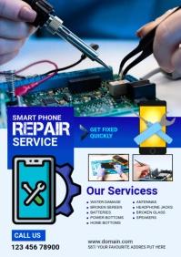 Black Maximalist Smartphone Repair Services A2 template
