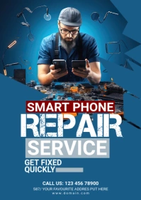 Black Maximalist Smartphone Repair Services Ad Template A3