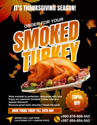 Black Maximalist Smoked Turkey Thanksgiving Sales Flyer (us Letter) template