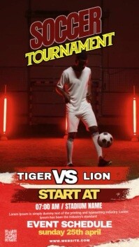 Black Maximalist Soccer Football Match Facebook Story template