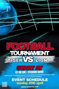 Black Maximalist Soccer Football Match Pinterest Graphic template