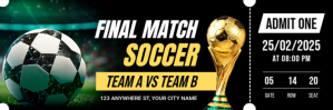 Black Maximalist Soccer Match Ticket Twitter Banner Twitter-header template