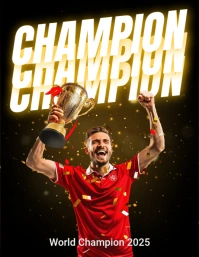 Black Maximalist Soccer Player Championship Flyer (us Letter) template