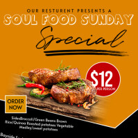 Black Maximalist Soul Food Sunday Specials Instagram Post template