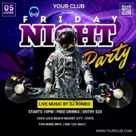 Black Maximalist Space Party Instagram Post template