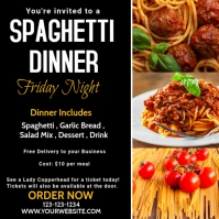Black Maximalist Spaghetti Dinner Menu Instag Wpis na Instagrama template