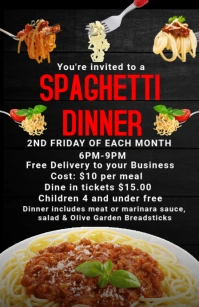 Black Maximalist Spaghetti Dinner Tabloid template