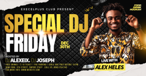 Black Maximalist Special Dj Friday Night Facebook Event Cover template