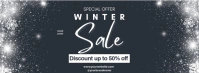 Black Maximalist Special Winter Sales Discount Up To 50% Off Facebook Cover Photo template