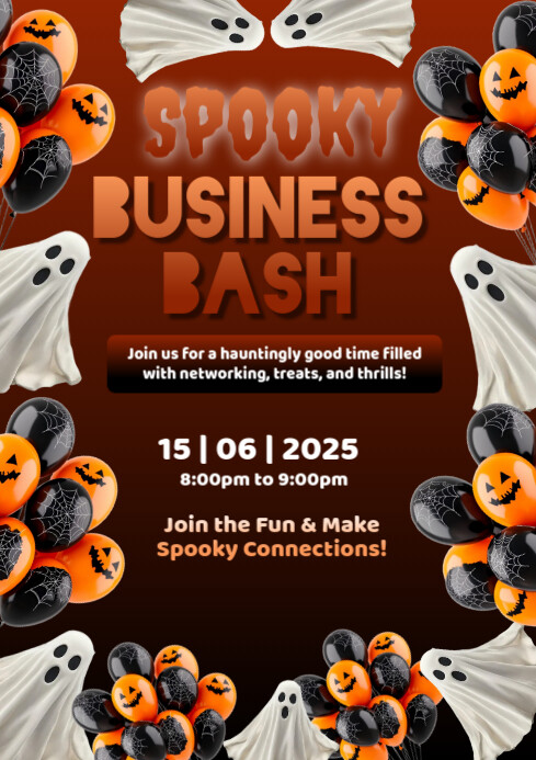 Black Maximalist Spooky Business Bash A1 template