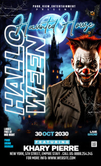 Black Maximalist Spooky Halloween Party Flyer Template Us Legal VSA Wetlik