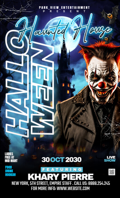Black Maximalist Spooky Halloween Party Flyer Template Us Legal ...
