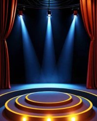 Black Maximalist Spotlight Stage With Red Curtains Instagram Portrait template