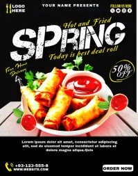 Black Maximalist Spring Roll Poster/wallboard template