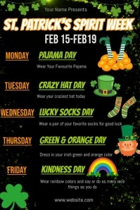 Black Maximalist St Patricks Spirit Week  Poster Affiche template