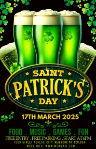 Black Maximalist St. Patrick's Day Half Page Wide template