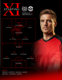Black Maximalist Starting XI Soccer Match Flyer (us Letter) template