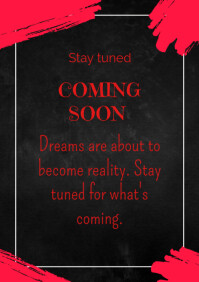 Black Maximalist Stay Tuned Coming Soon  A4 template