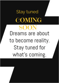 Black Maximalist Stay Tuned Coming Soon Template  A4