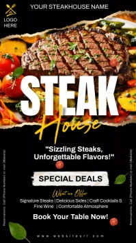 Black Maximalist Steak House Instagram Story template