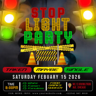 Black Maximalist Stop Light Party Instagram Post template